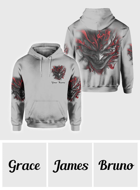 I'm Never Alone - Personalized Skull All Over Shirt