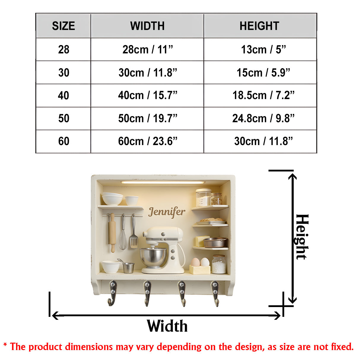 Love Baking - Personalized Baking Custom Shaped Hanging Rack