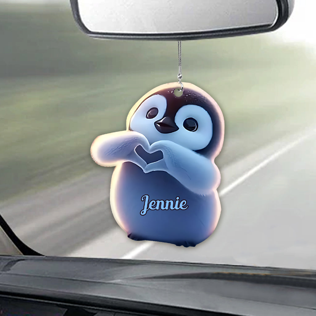 Einfach ein Mädchen, das Pinguine liebt – Personalisierter Autoanhänger für Pinguinliebhaber