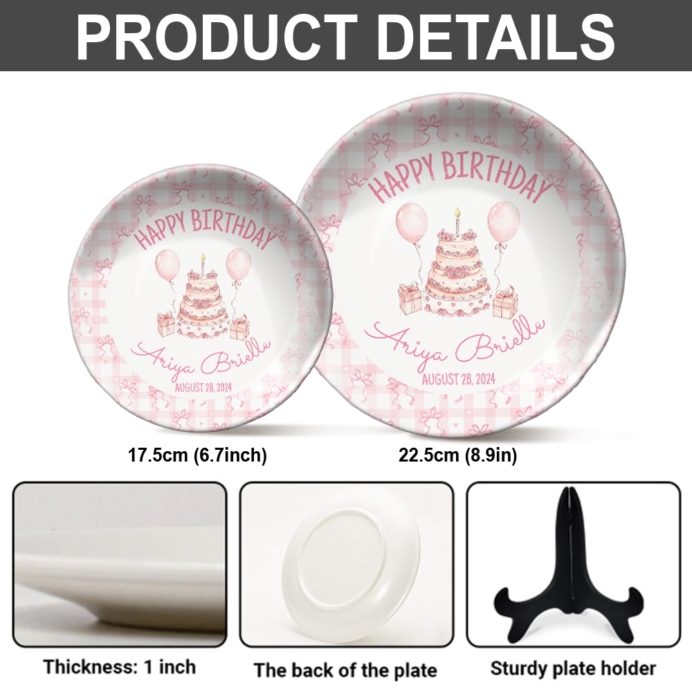 Happy Birthday - Personalized Birthday Ceramic Round Plate