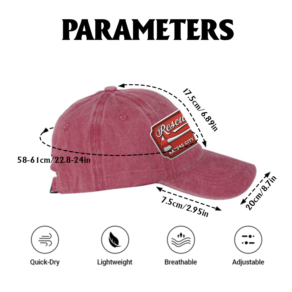 Due Fire Department Hat - Personalized Firefighter Washed Denim Cap