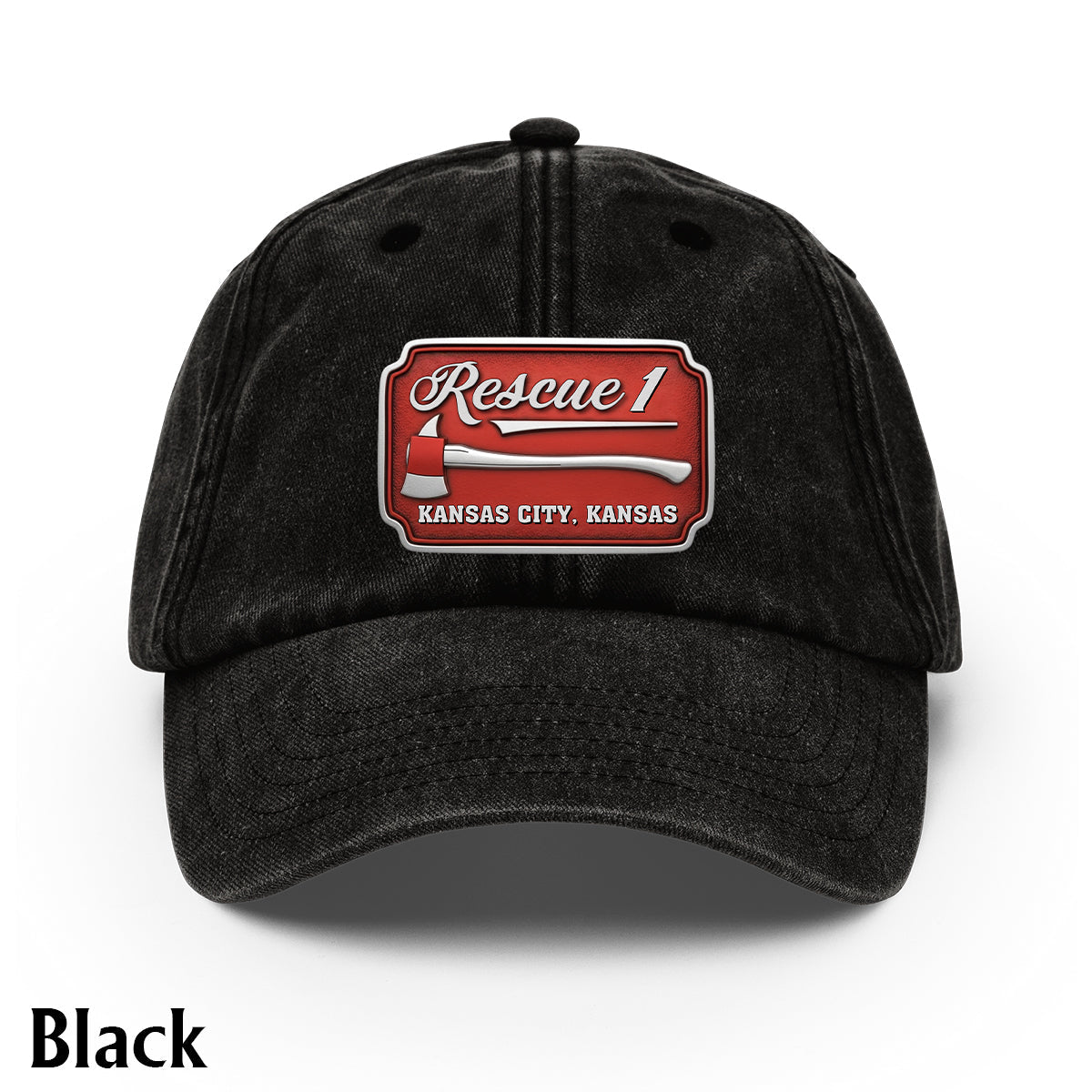 Due Fire Department Hat - Personalized Firefighter Washed Denim Cap