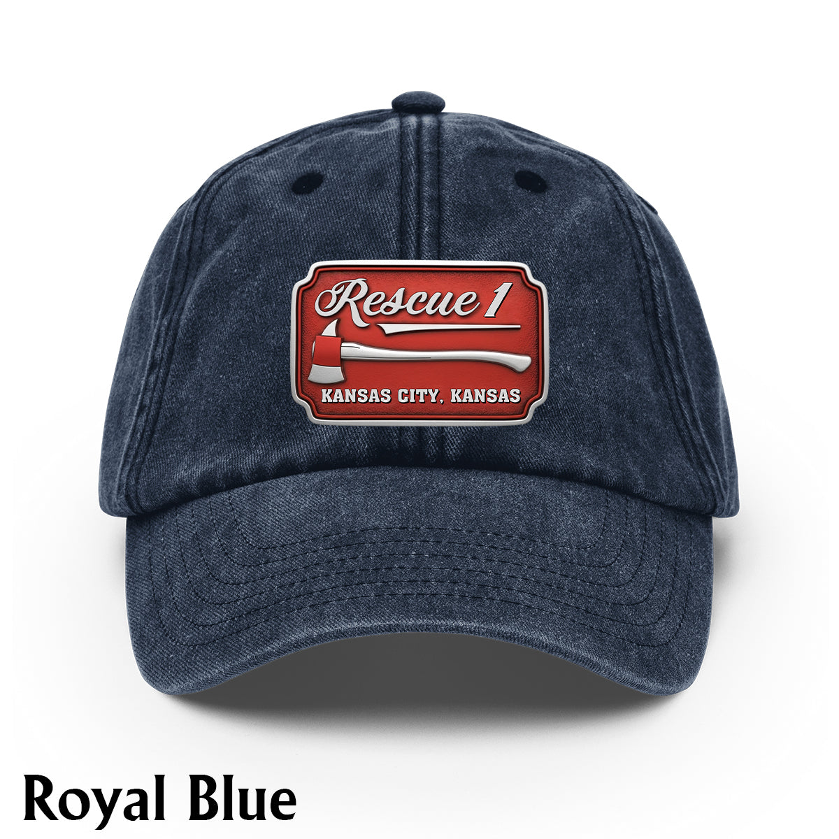 Due Fire Department Hat - Personalized Firefighter Washed Denim Cap