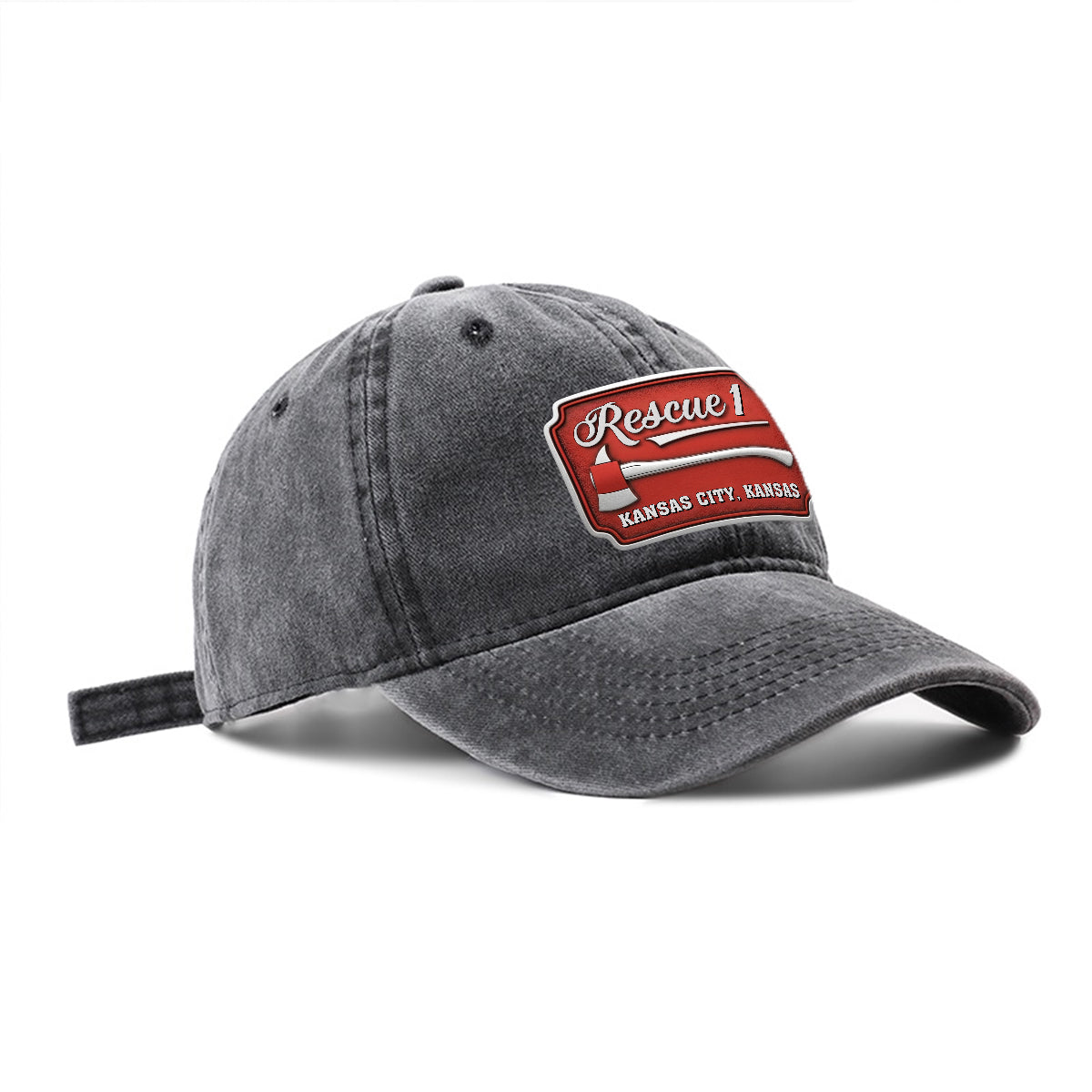 Due Fire Department Hat - Personalized Firefighter Washed Denim Cap