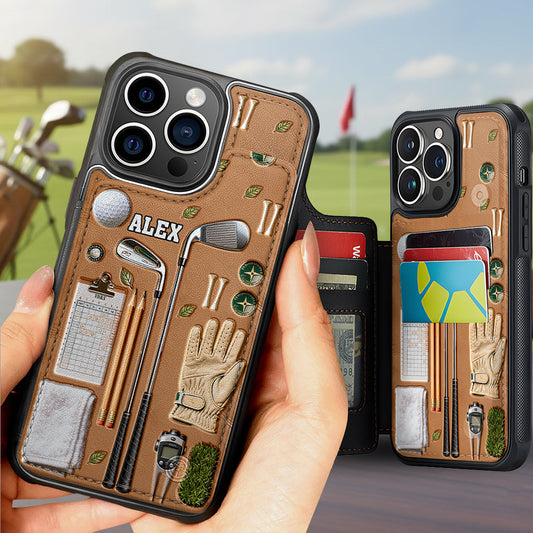 Live Love Golf - Personalized Golf Fully Printed Wallet Phone Case