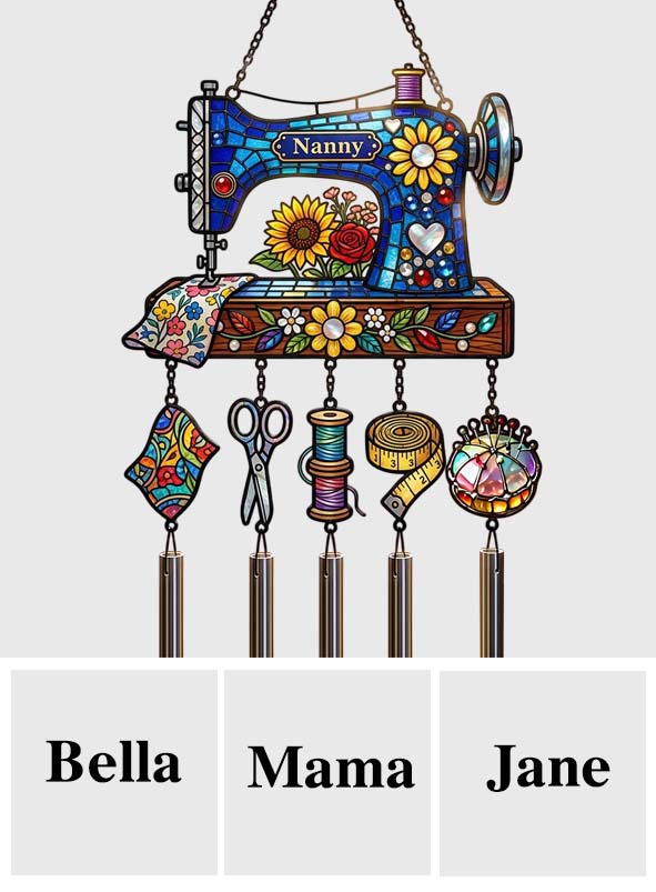 Sewing Is My Therapy - Personalized Sewing Wind Chime With Charm