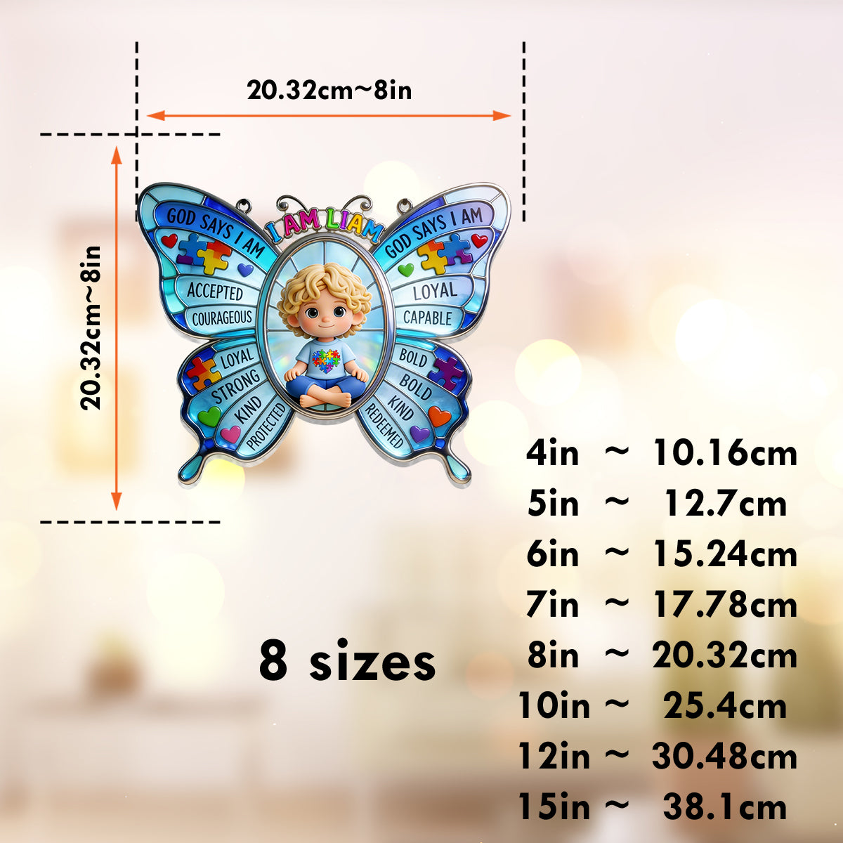 God Says You Are, Autism Awareness - Personalized Autism Awareness Window Hanging Suncatcher Ornament