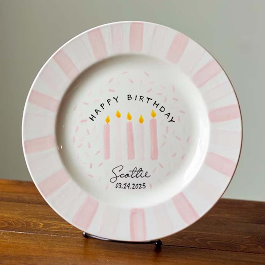 Happy Birthday - Personalized Birthday Ceramic Round Plate
