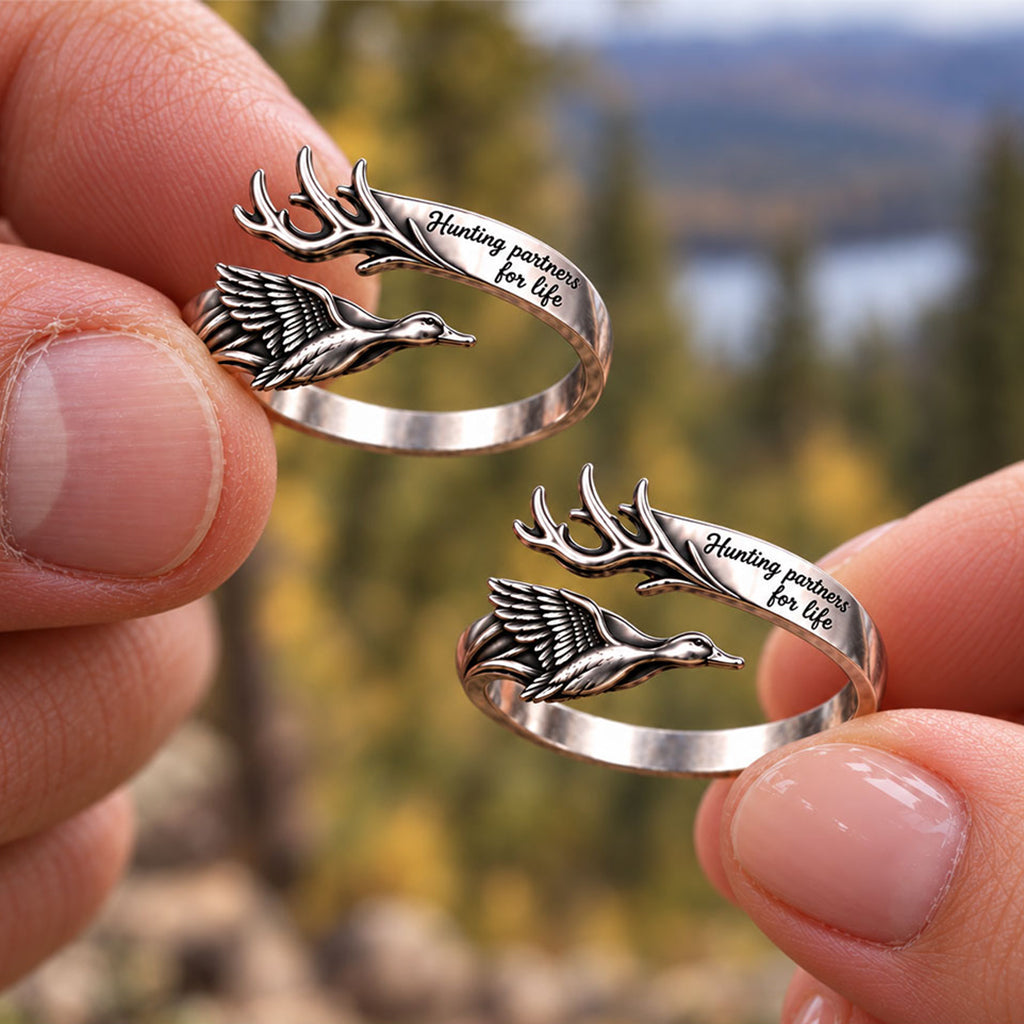 Country Girl Hunting Partners For Life - Personalized Hunting Adjustable Shaped Ring