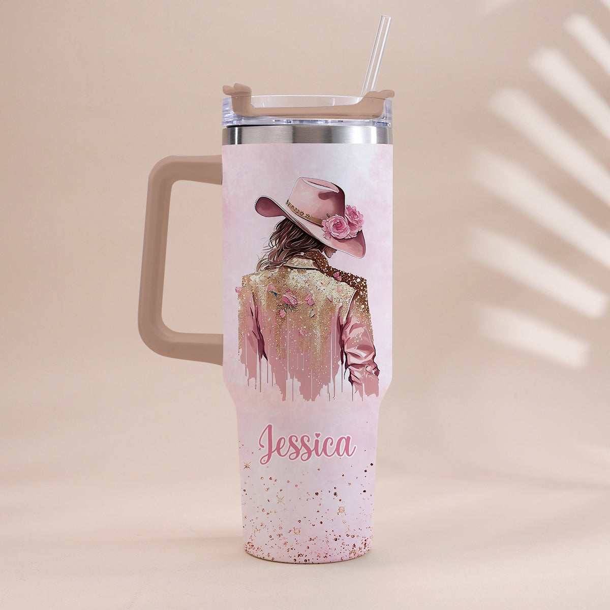 Cowgirl Spirit - Personalized Cowgirl Tumbler With Handle