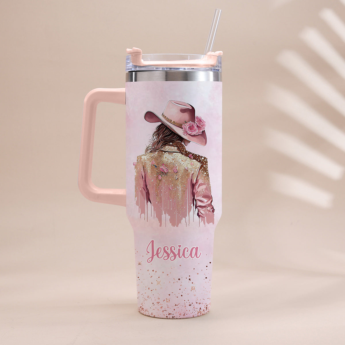 Cowgirl Spirit - Personalized Cowgirl Tumbler With Handle