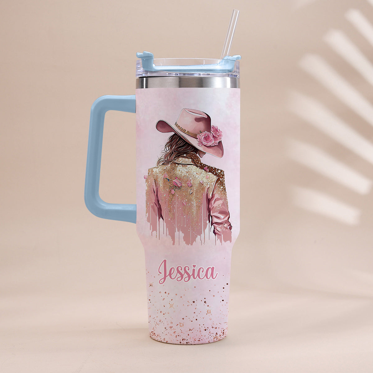 Cowgirl Spirit - Personalized Cowgirl Tumbler With Handle