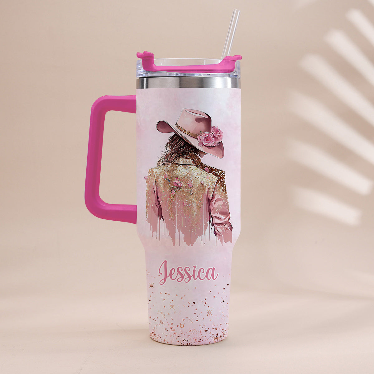 Cowgirl Spirit - Personalized Cowgirl Tumbler With Handle