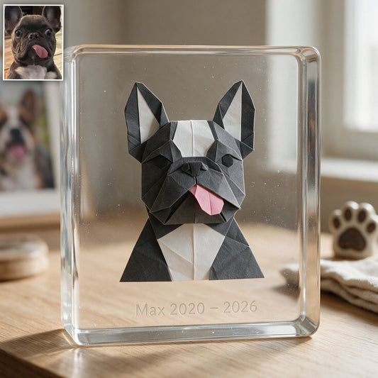 Origami Individuelles Foto Haustier Hund Katze Liebhaber - Personalisierte Hund Acrylplakette in Form