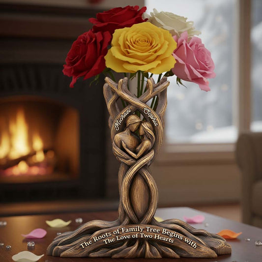 Perfect Gift For Couple - Personalized Couple Custom Shape Acrylic Flower Vase
