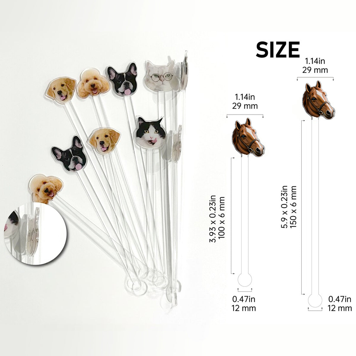 Geschenk für Pferdeliebhaber – Personalisierte Tasse mit Pferdemotiv und Acryl-Rührstäbchen