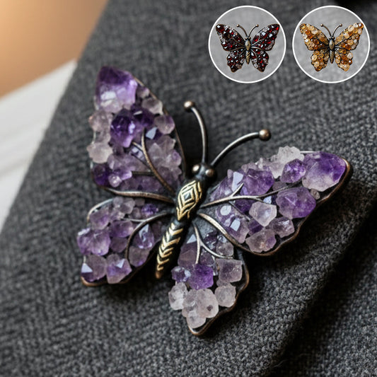 Amethyst/ Pearl/ Diamond Styled Butterfly - Personalized Butterfly Pin