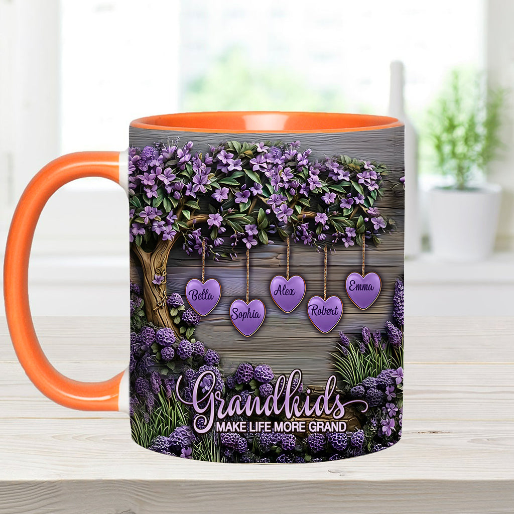 Enkelkinder machen das Leben schöner – personalisierte Tasse mit Oma-Akzent