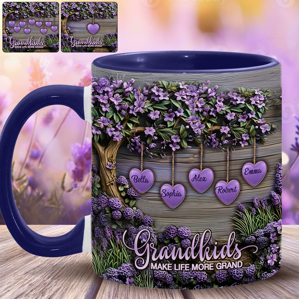 Enkelkinder machen das Leben schöner – personalisierte Tasse mit Oma-Akzent