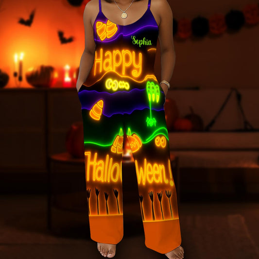 Fröhliches Halloween – Personalisierte Halloween-Overalls/Strampler in lockerer Passform