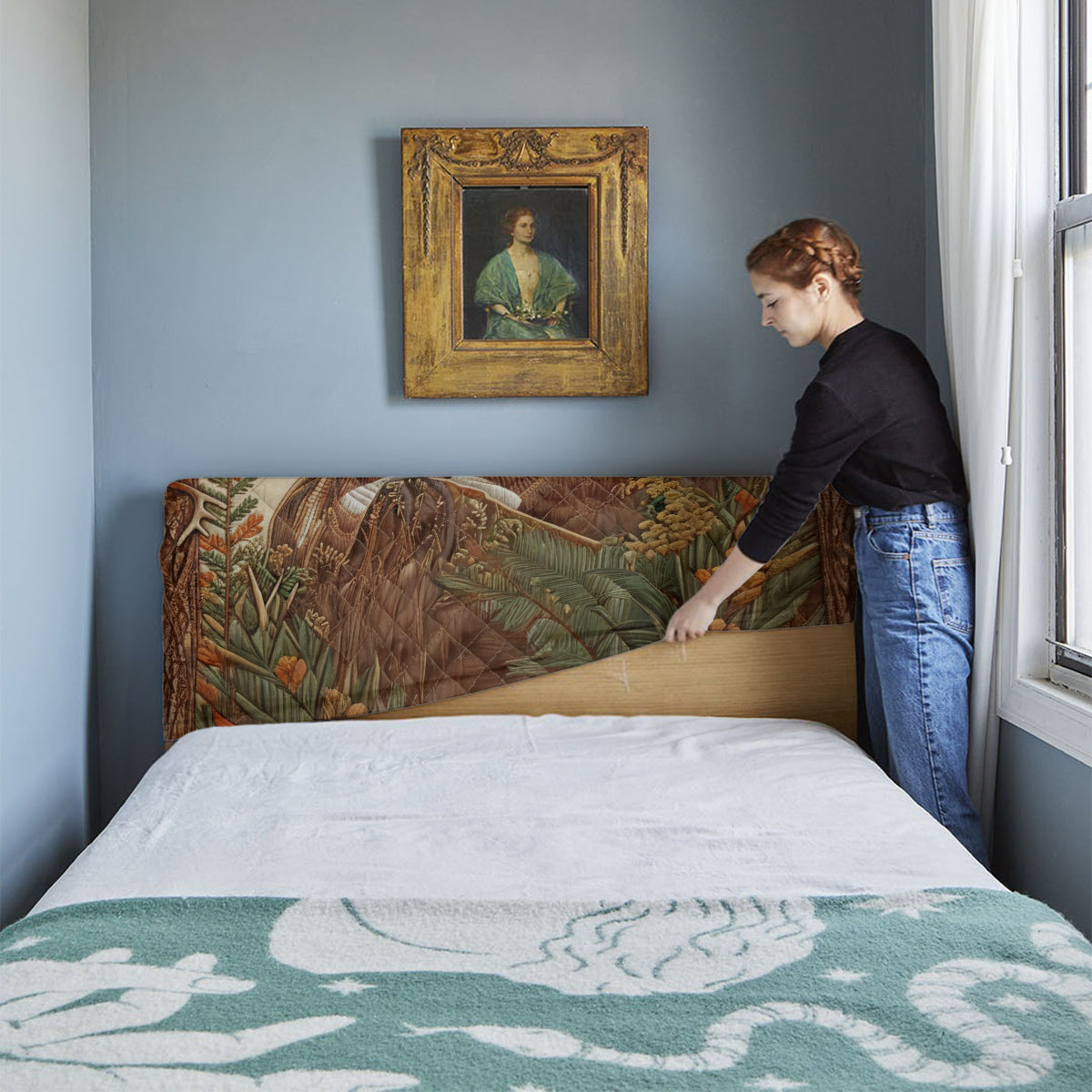 Hirschpaar – Personalisierter Jagd-Kopfteilbezug