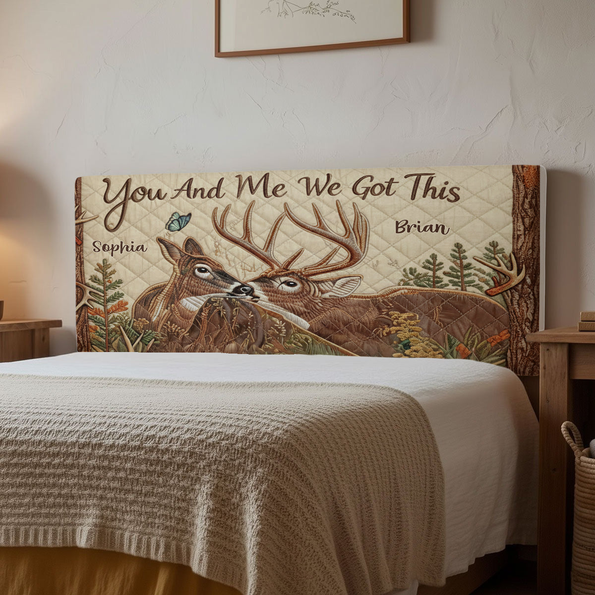 Hirschpaar – Personalisierter Jagd-Kopfteilbezug