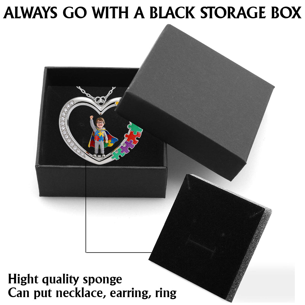 Autism Kid - Personalized Autism Awareness Shaped Metal Pendant Necklace