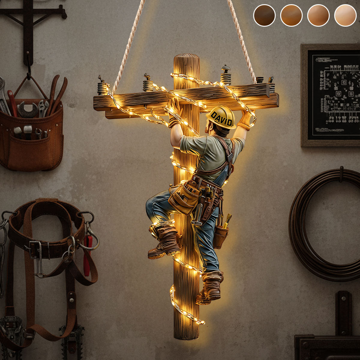 Licht anlassen – Personalisiertes LED-Lichtschild für Elektriker aus Acryl