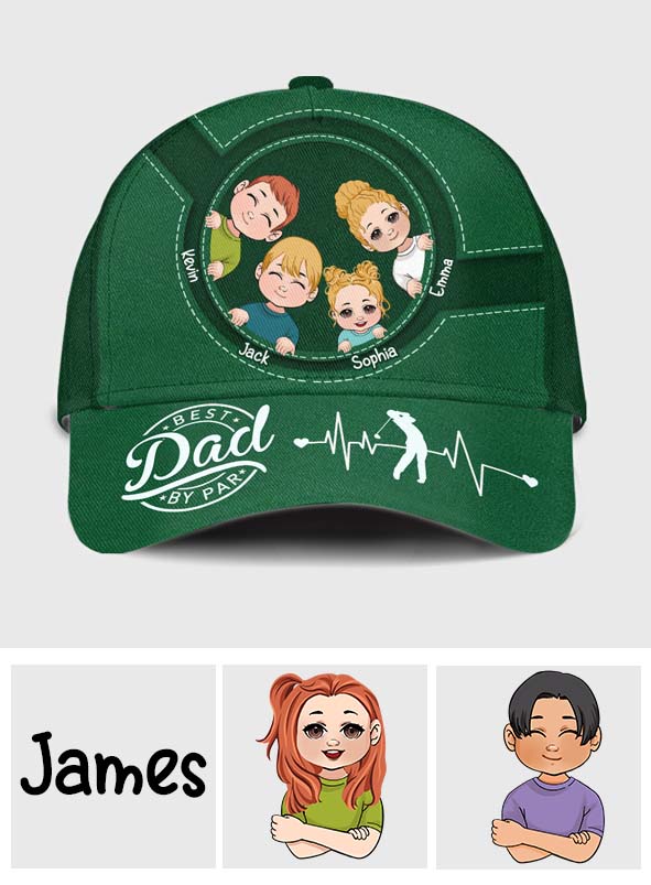 Bester Papa von Par Golf Papa - Personalisierte klassische Vaterkappe