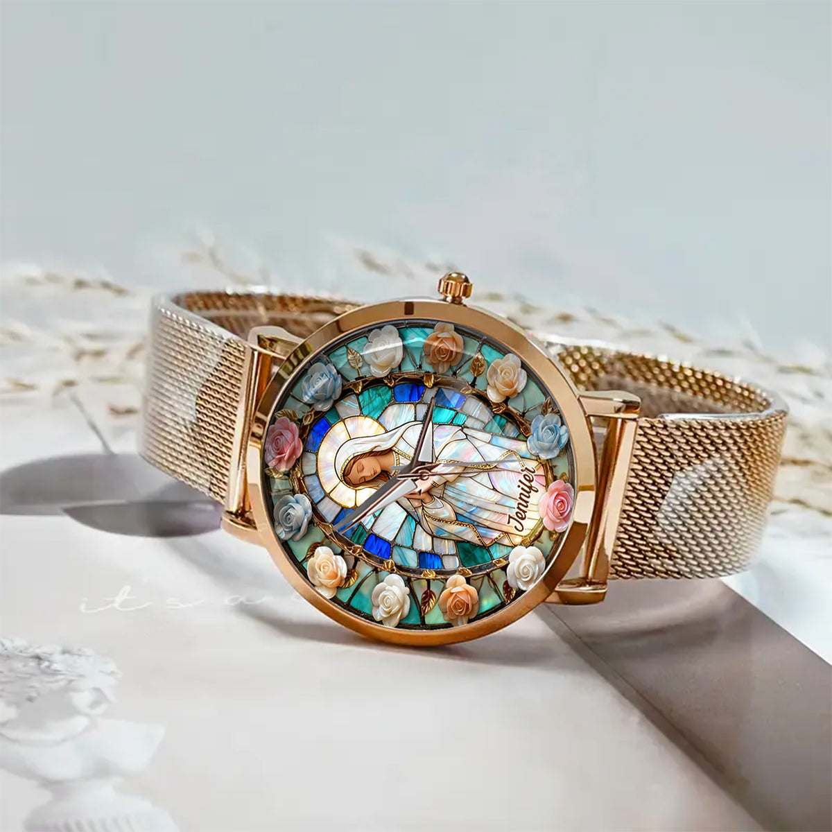 Glaube statt Angst – Personalisierte christliche Damenuhr 