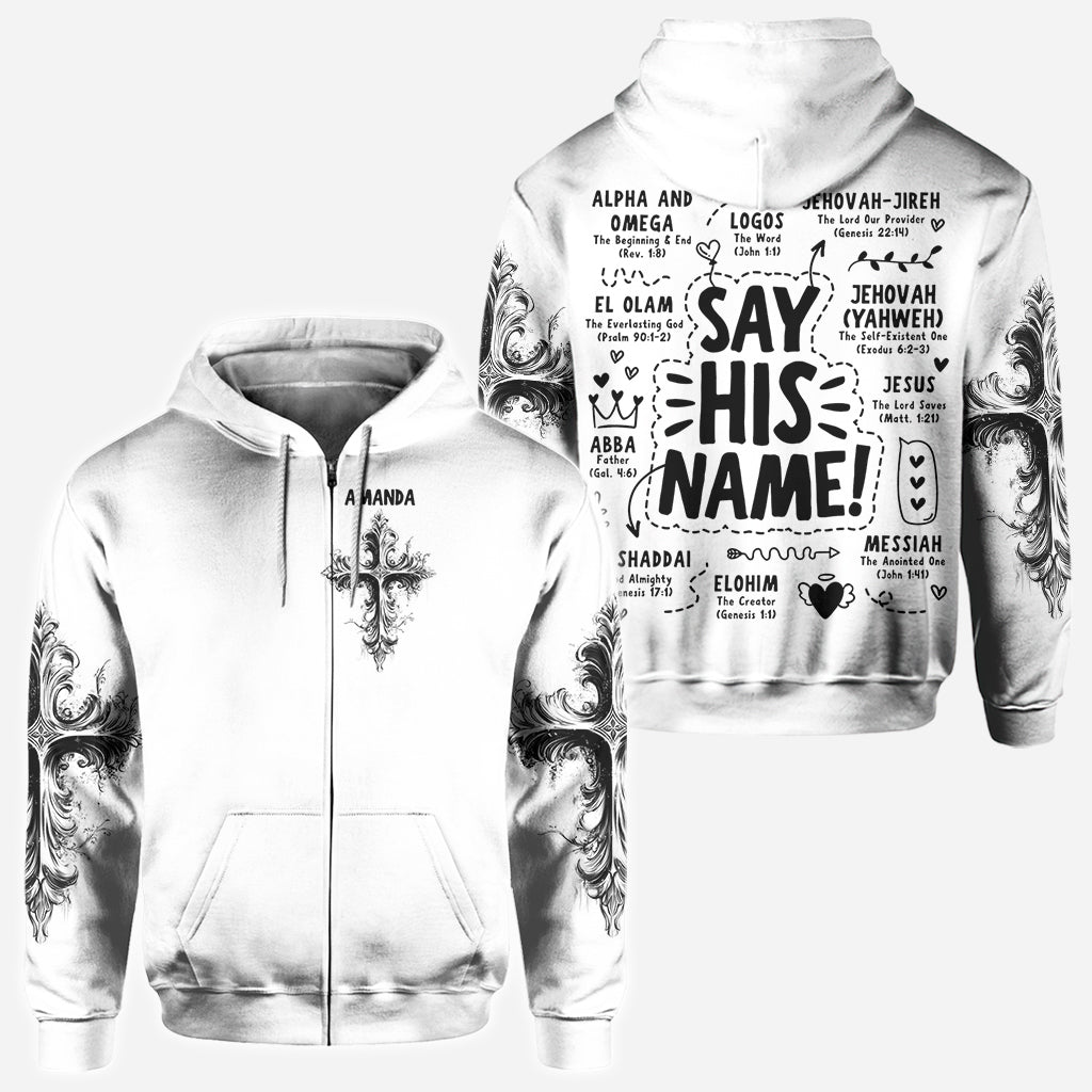 Sag seinen Namen – Personalisiertes christliches Allover-Shirt