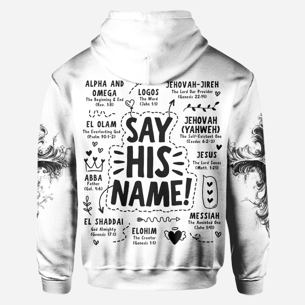 Sag seinen Namen – Personalisiertes christliches Allover-Shirt