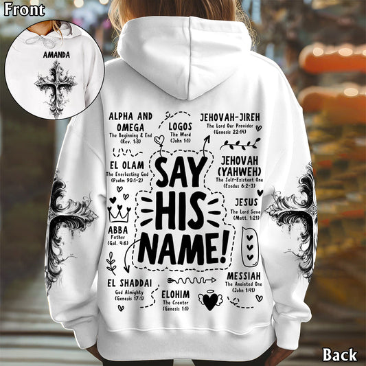 Sag seinen Namen – Personalisiertes christliches Allover-Shirt