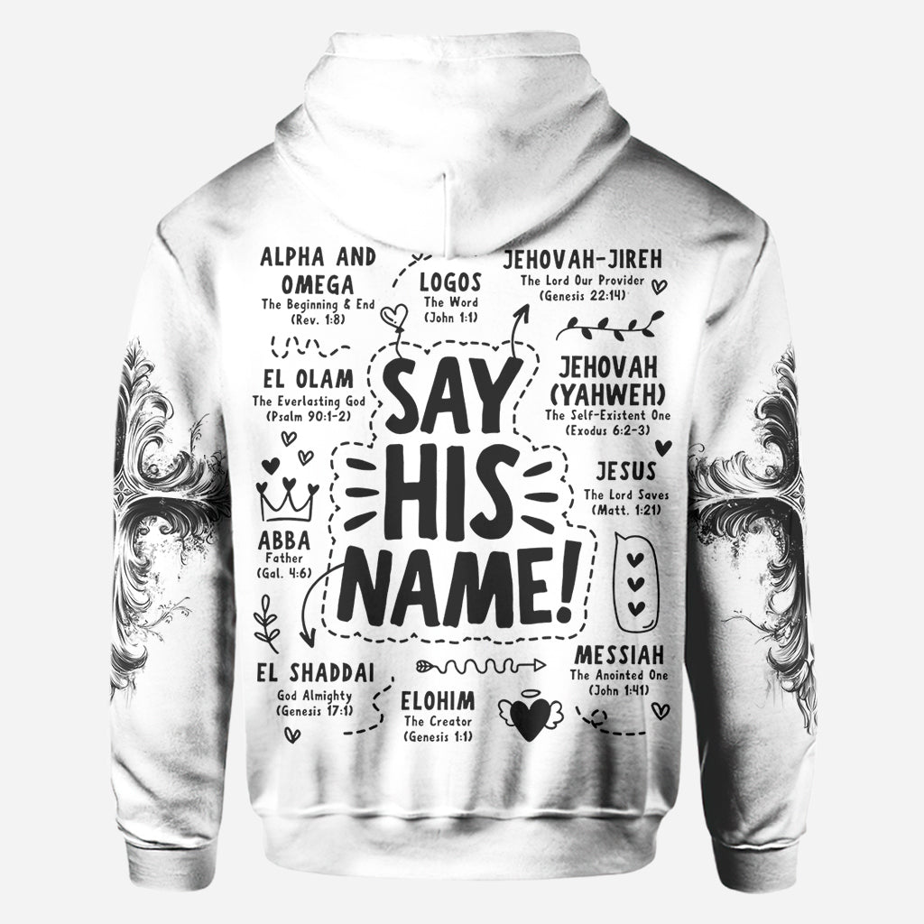 Sag seinen Namen – Personalisiertes christliches Allover-Shirt