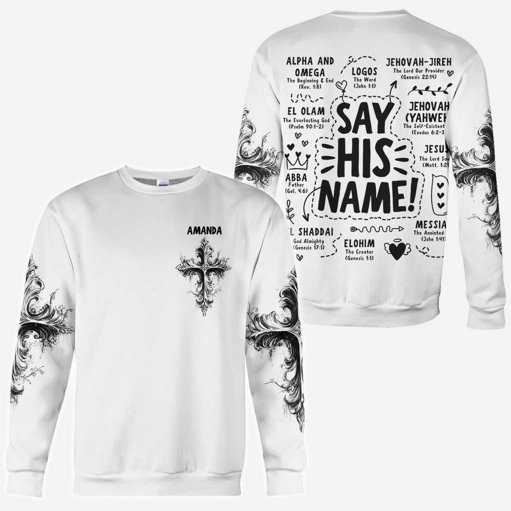 Sag seinen Namen – Personalisiertes christliches Allover-Shirt