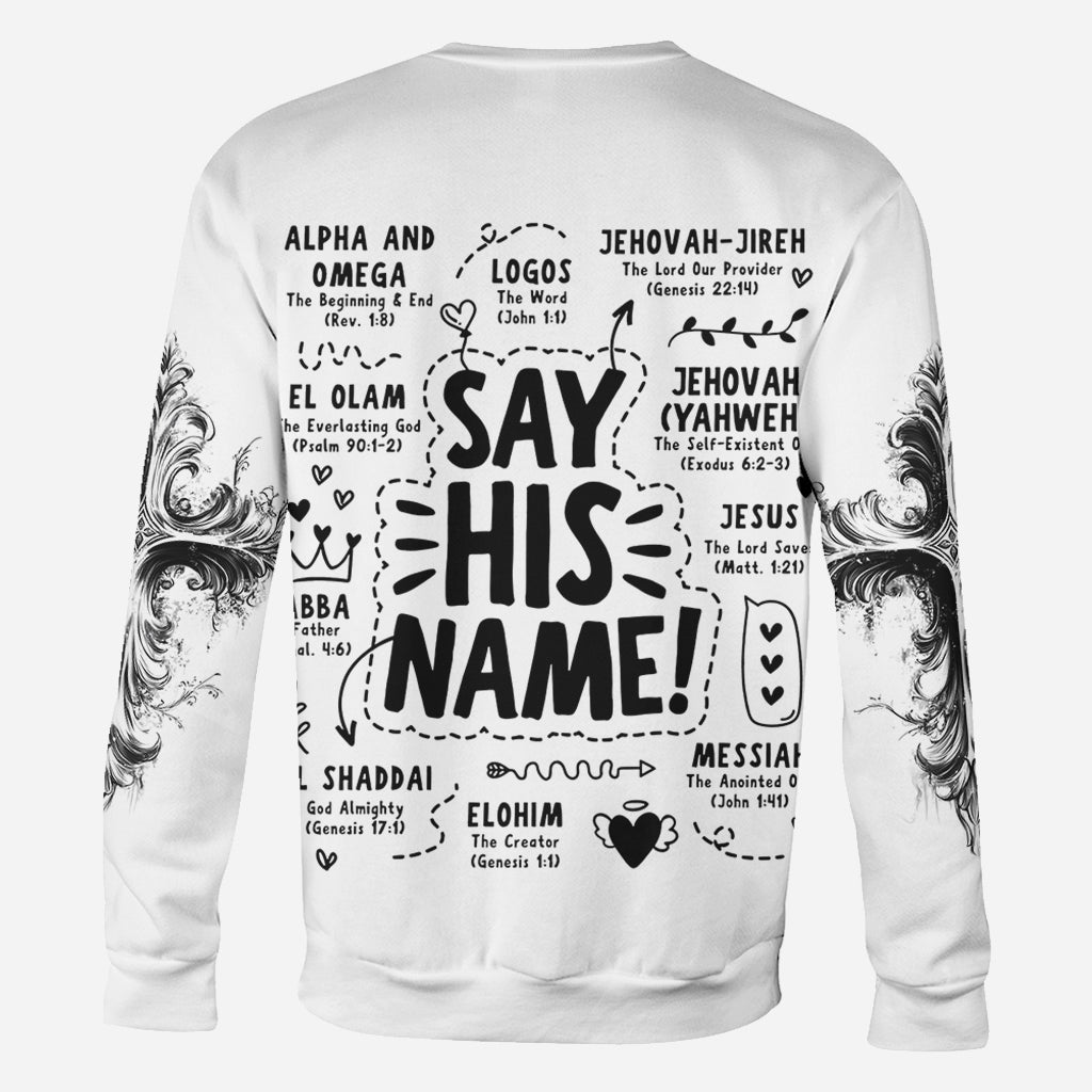 Sag seinen Namen – Personalisiertes christliches Allover-Shirt