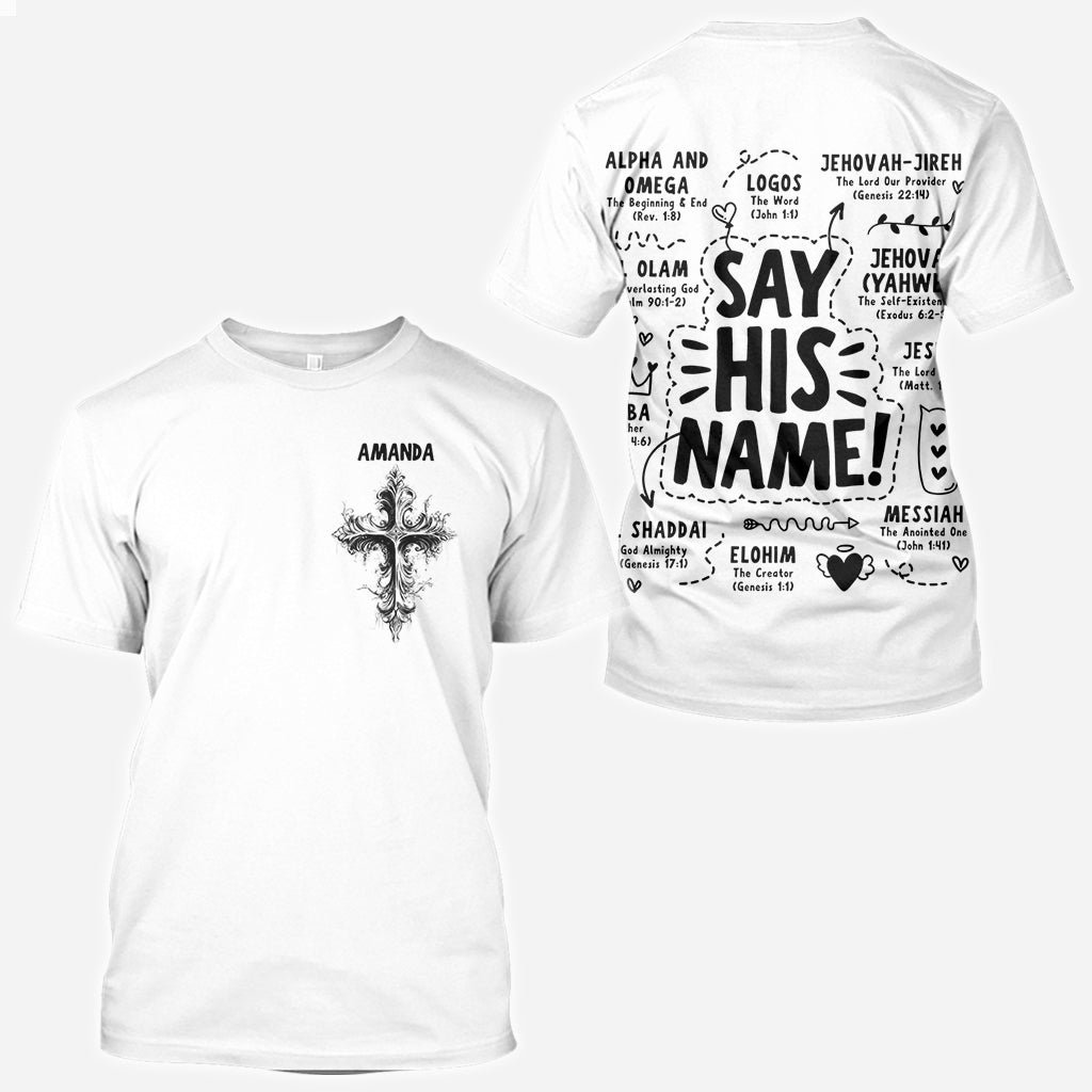 Sag seinen Namen – Personalisiertes christliches Allover-Shirt