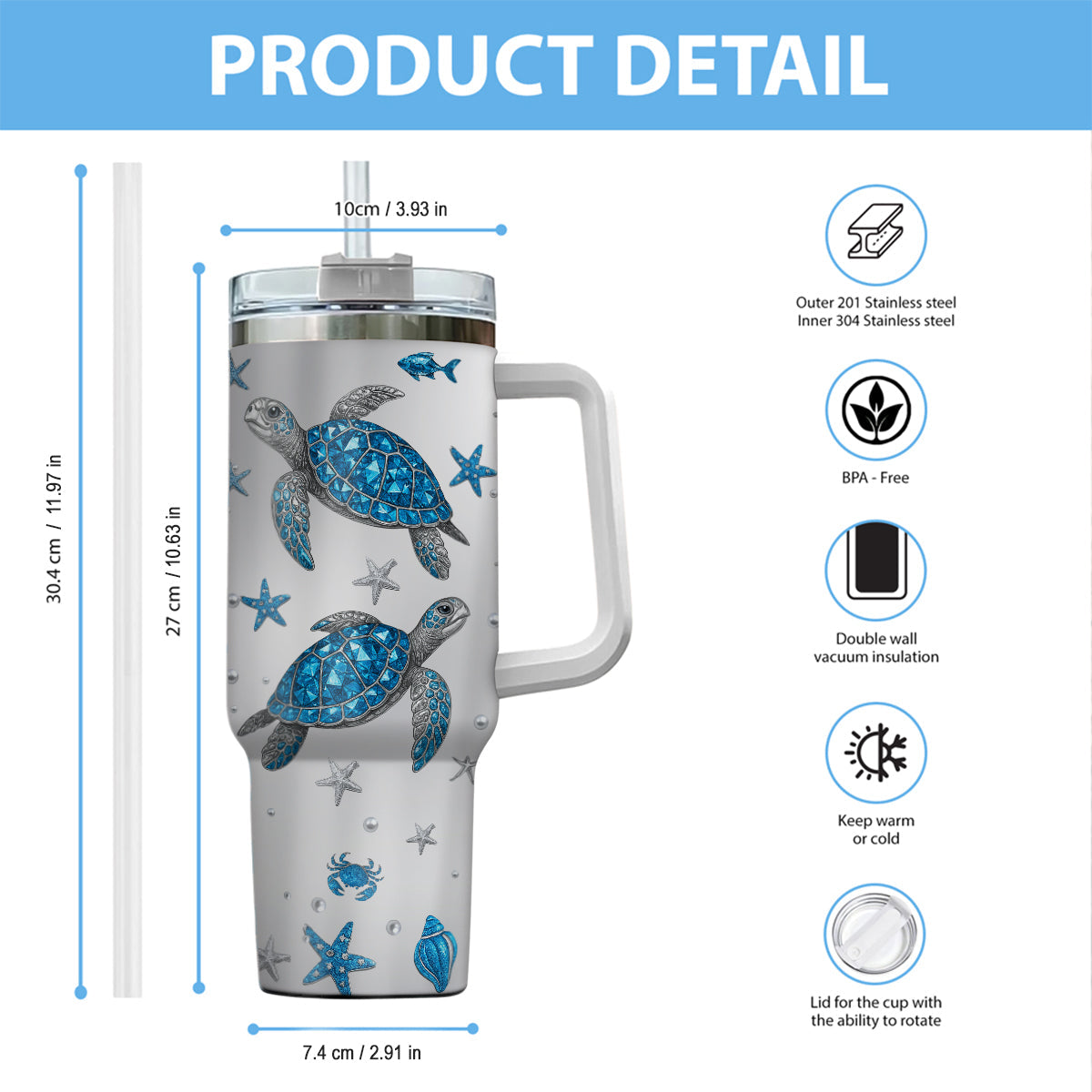 Einfach ein Mädchen, das Schildkröten liebt – Personalisierter Schildkrötenbecher mit Henkel