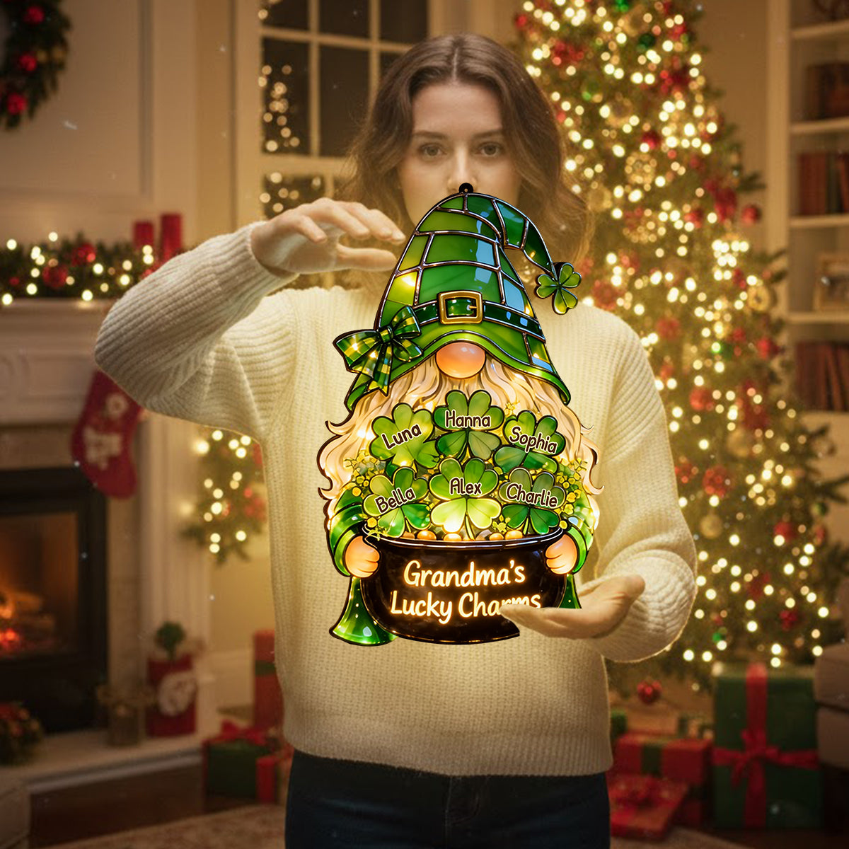 Granndma's Lucky Charms - Personalized Grandma LED Light Acrylic Sign