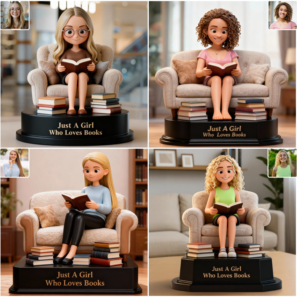 Einfach ein Mädchen, das Bücher liebt – personalisierte Acrylplakette in Buchform