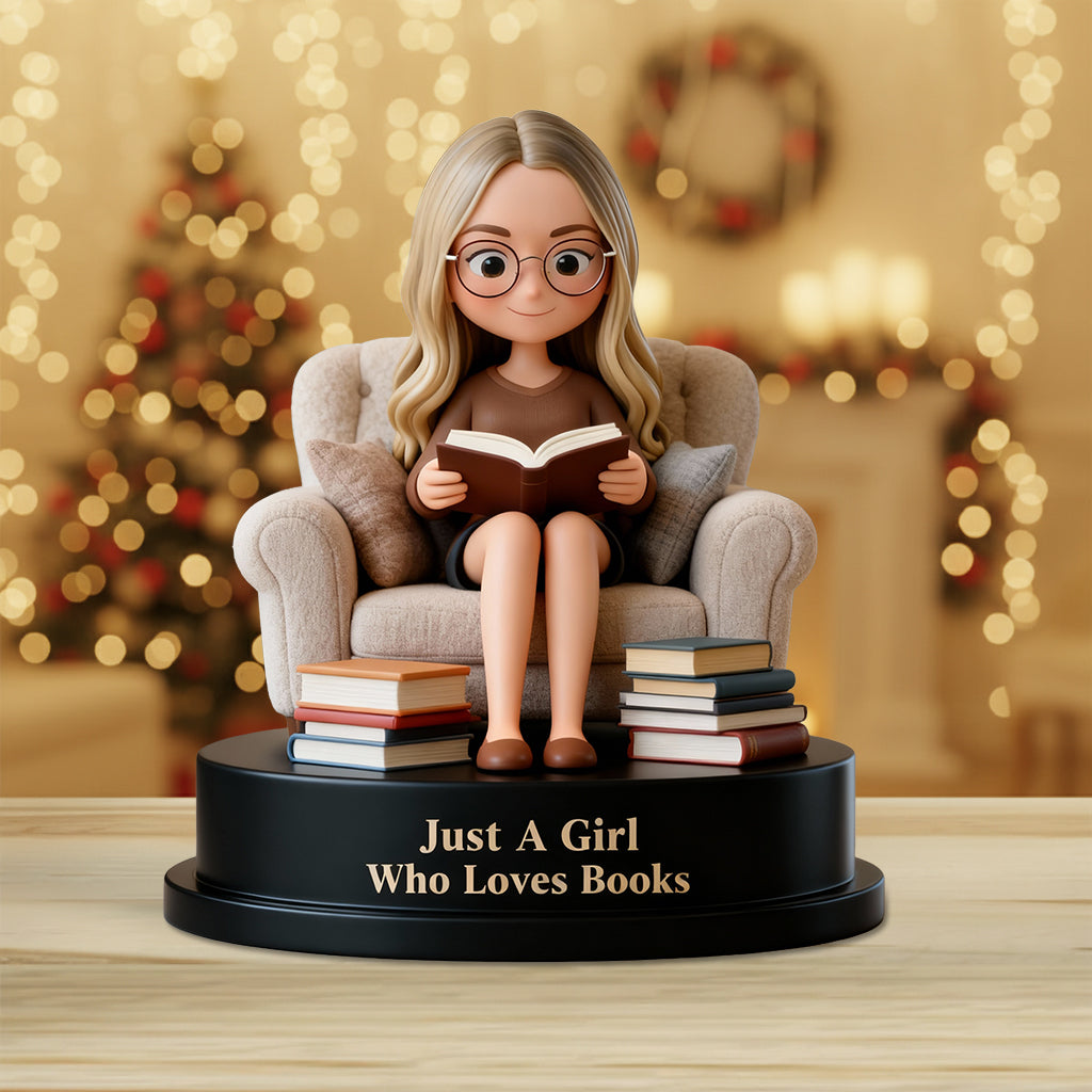 Einfach ein Mädchen, das Bücher liebt – personalisierte Acrylplakette in Buchform