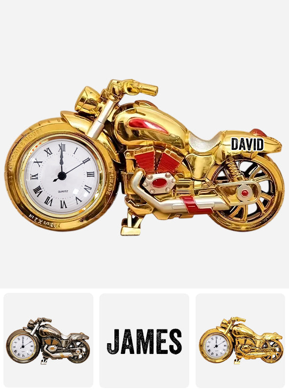 Zeit für eine Motorradtour – Personalisierte Acryl-Uhrenplakette für Biker