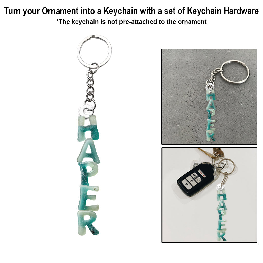 Seeglas-Alphabet, Namensornament – ​​personalisiertes, individuell geformtes Familienornament