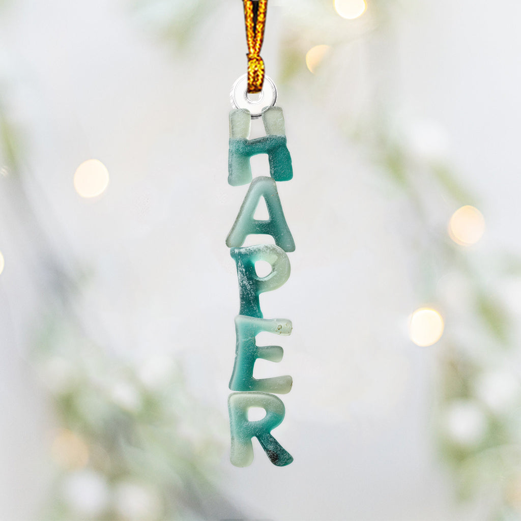 Seeglas-Alphabet, Namensornament – ​​personalisiertes, individuell geformtes Familienornament