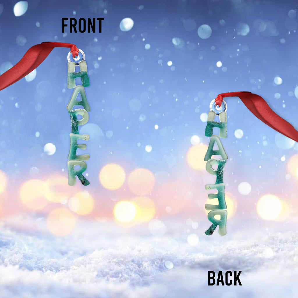 Seeglas-Alphabet, Namensornament – ​​personalisiertes, individuell geformtes Familienornament