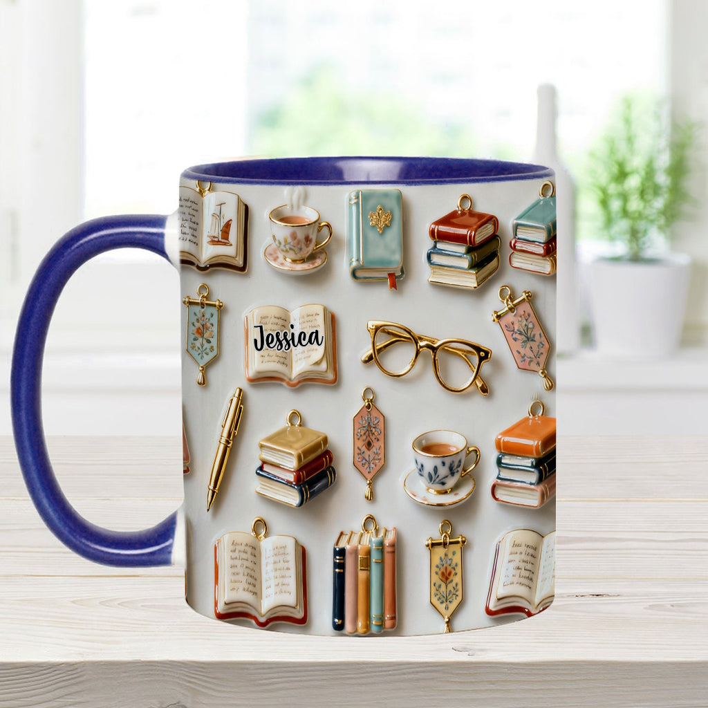 Just A Girl Who Loves Books - Personalized Book Accent Mug & Coaster