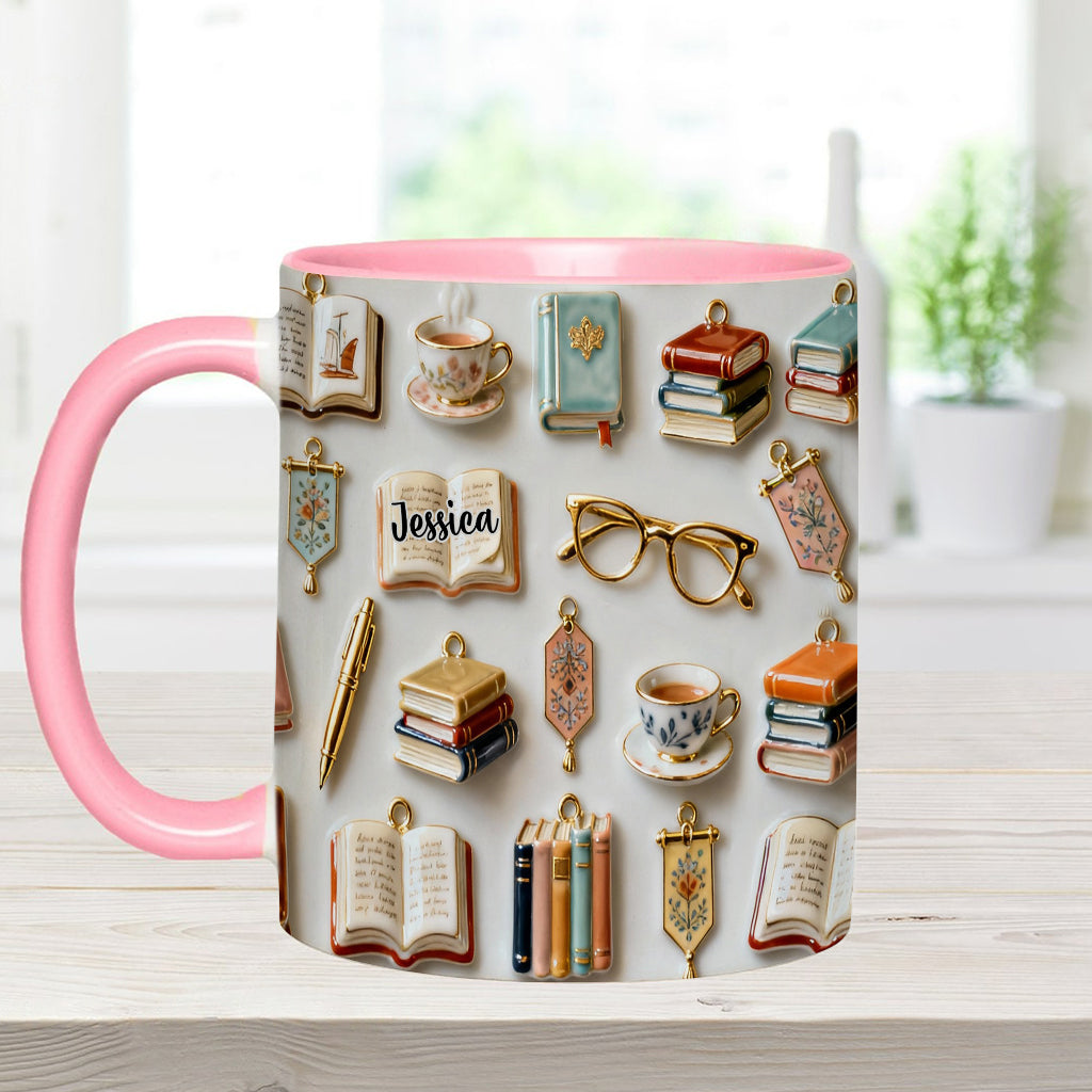 Just A Girl Who Loves Books - Personalized Book Accent Mug & Coaster