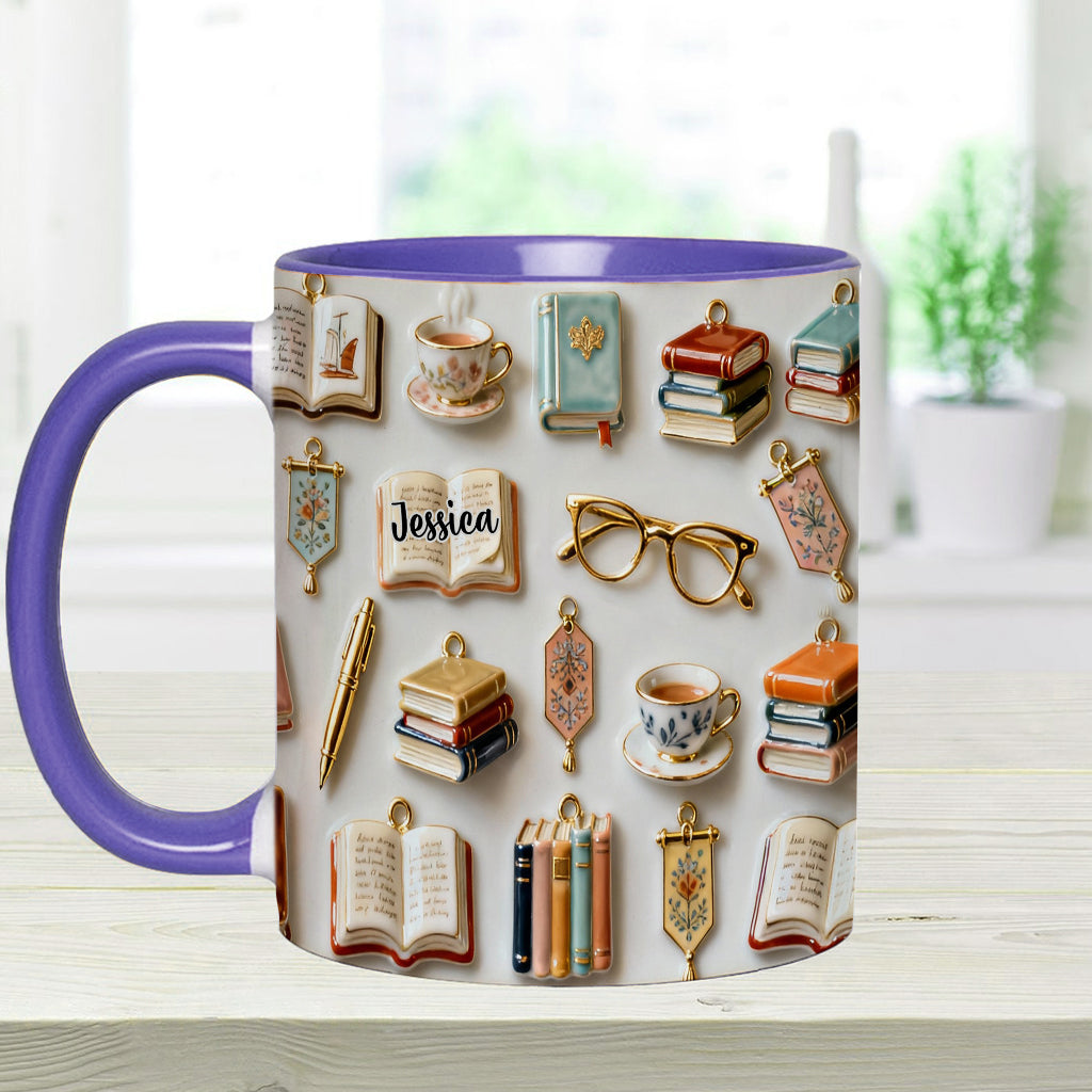 Just A Girl Who Loves Books - Personalized Book Accent Mug & Coaster