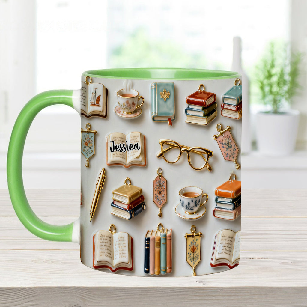 Just A Girl Who Loves Books - Personalized Book Accent Mug & Coaster