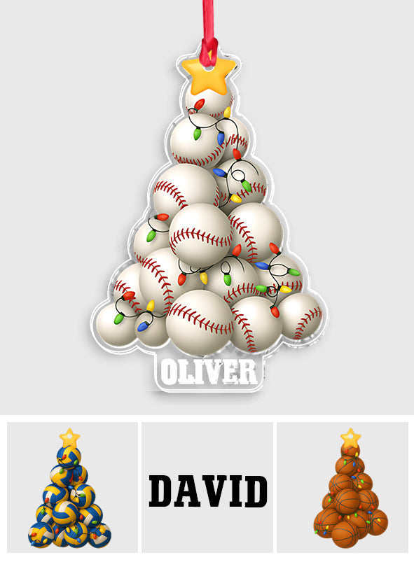 Sport Lovers Balls Christmas Tree - Personalized Football Ornament
